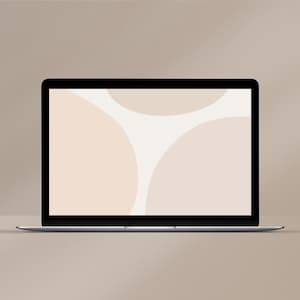 Sfondo digitale per desktop estetico, minimalista, caldo, neutro, per laptop, rotondo, astratto, beige, rosa, schermo / Download immediato