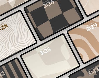 iPad-bakgrundspaket | Organisk beige, brun surfplattebakgrund (digital nedladdning)