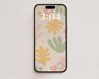 Abstract Phone Wallpaper | Pastel Tones Organic Iphone Background (Digital Download)
