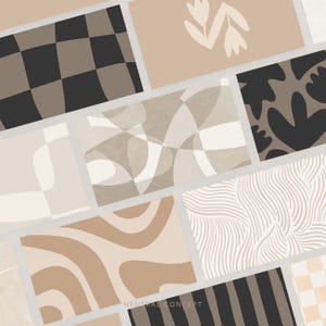 Aesthetic Desktop Wallpaper Bundle Warm Neutral Laptop Background Modern Floral Abstract Dark Light Beige Screen | Instant Download