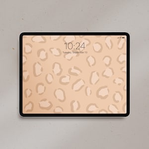 Neutral Leopard Ipad Wallpaper Neutral Animal Print Tablet Background Warm Light Brown Organic Aesthetic Wallpaper | Instant Download