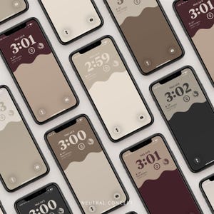 Neutrala telefonbakgrunder | Vinröd minimalistisk iPhone-bakgrund (8-pack, digital nedladdning)