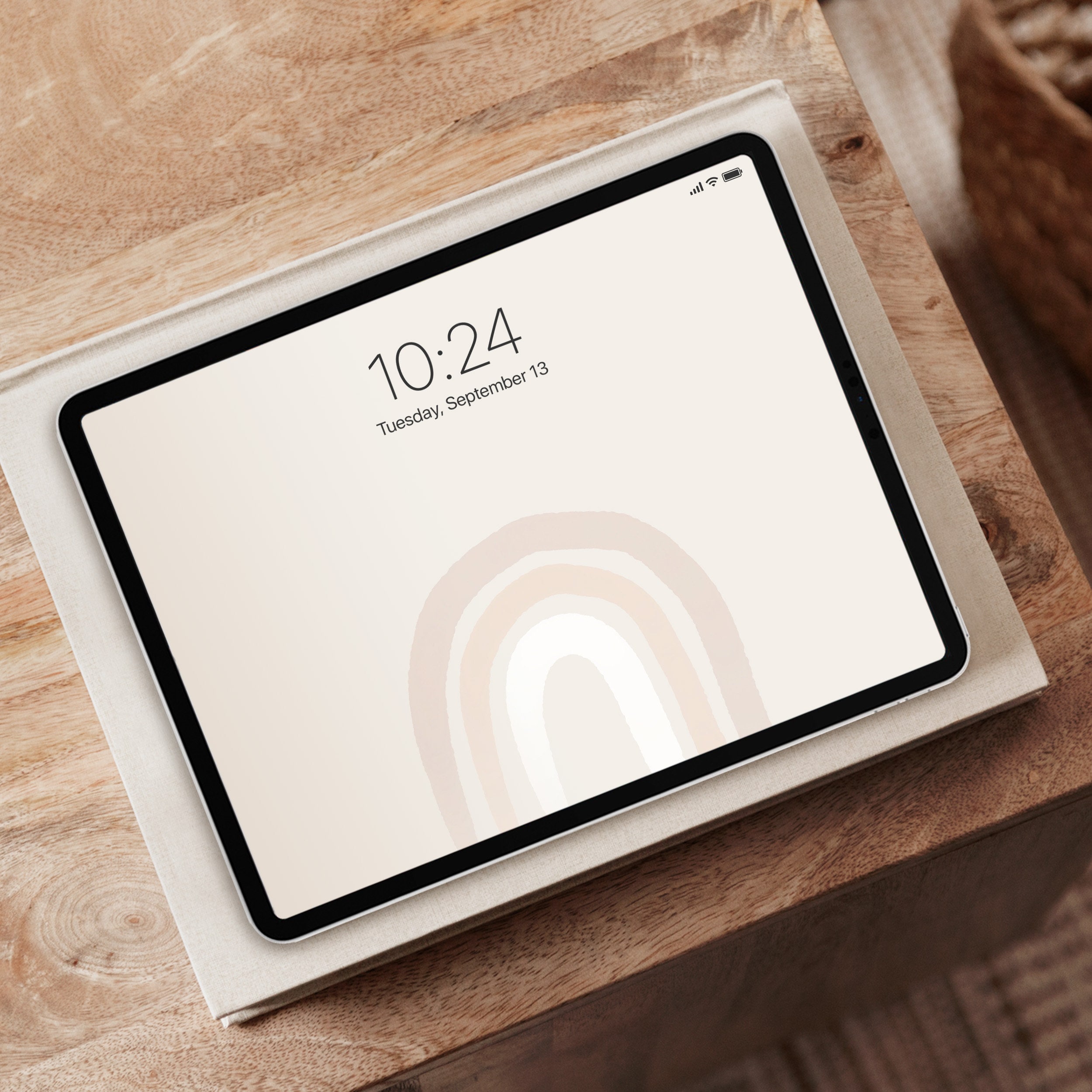 Boho Rainbow Digital Wallpaper Beige Neutral Aesthetic Ipad | Etsy