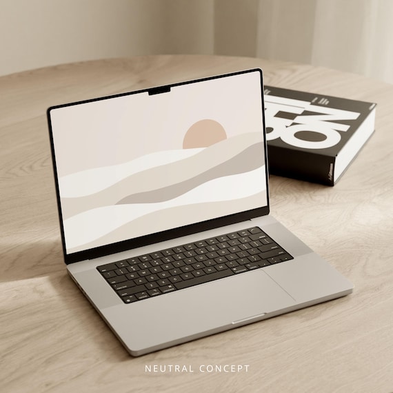 Boho Sun Desert Landscape Desktop Wallpaper, Sunny Laptop Background (Digital Download)