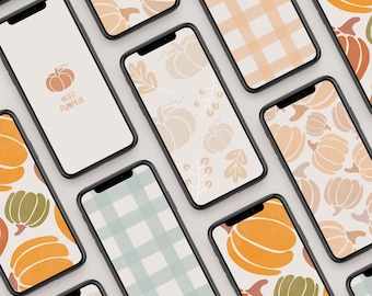 Fall Phone Wallpaper Bundle | Autumn Thanksgiving iPhone Background (Digital Download)