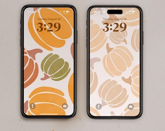 Fall Pumpkin Phone Wallpaper Bundle: Cozy Autumn iPhone Backgrounds (Digital Download)