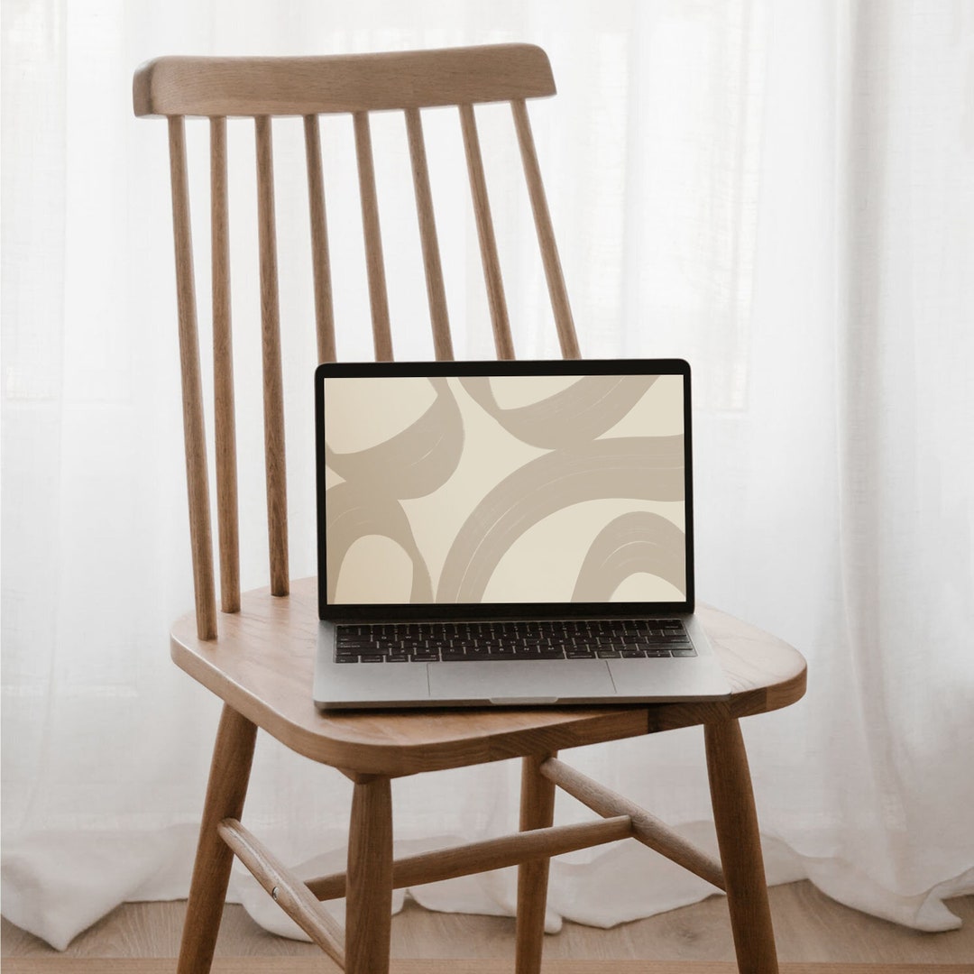 Aesthetic Desktop Digital Wallpaper Minimalist Warm Neutral Laptop ...