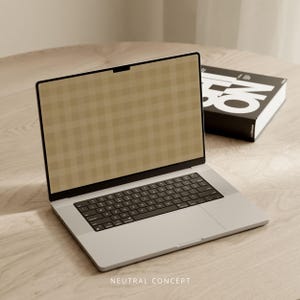 Sfondo desktop a quadretti neutri / Schermo del laptop minimalista e accogliente (download digitale)