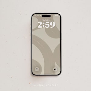 Abstrakcyjna beżowa tapeta na iPhone'a: organiczne beżowe tło telefonu (do pobrania cyfrowego)
