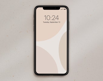 Neutral Abstract Phone Wallpaper: Abstract Shapes Pastel iPhone Background (Digital Download)