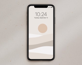 Sun Horizon Phone Wallpaper | Neutral iPhone Background (Instant Download)