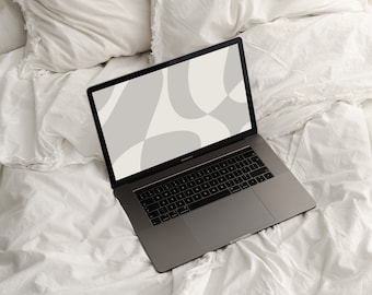 Aesthetic Desktop Wallpaper Warm Neutral Minimalist Laptop Background | Instant Download