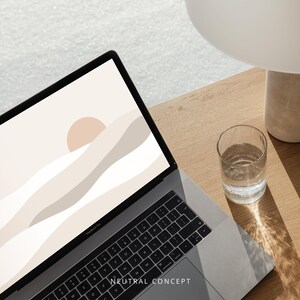 Boho Sun Desert Landscape Desktop Wallpaper, Sunny Laptop Background (Digital Download) image 4