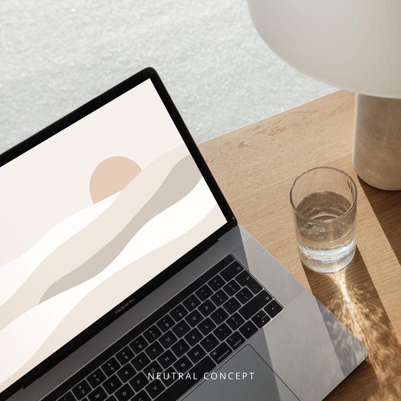 Boho Sun Desert Landscape Desktop Wallpaper, Sunny Laptop Background (Digital Download) image 4