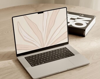 Fondo de pantalla floral para escritorio / Fondo de flores rosas para portátil (Descarga instantánea)