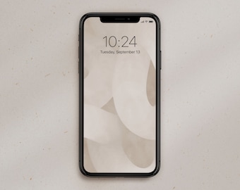 Beige Phone Wallpaper | Organic Modern iPhone Background (Digital Download)
