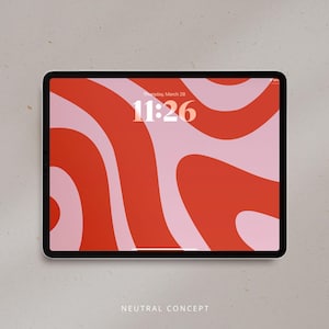 Abstrakt rosa rot iPad Wallpaper: Modernes organisches Design (Digitaler Download)