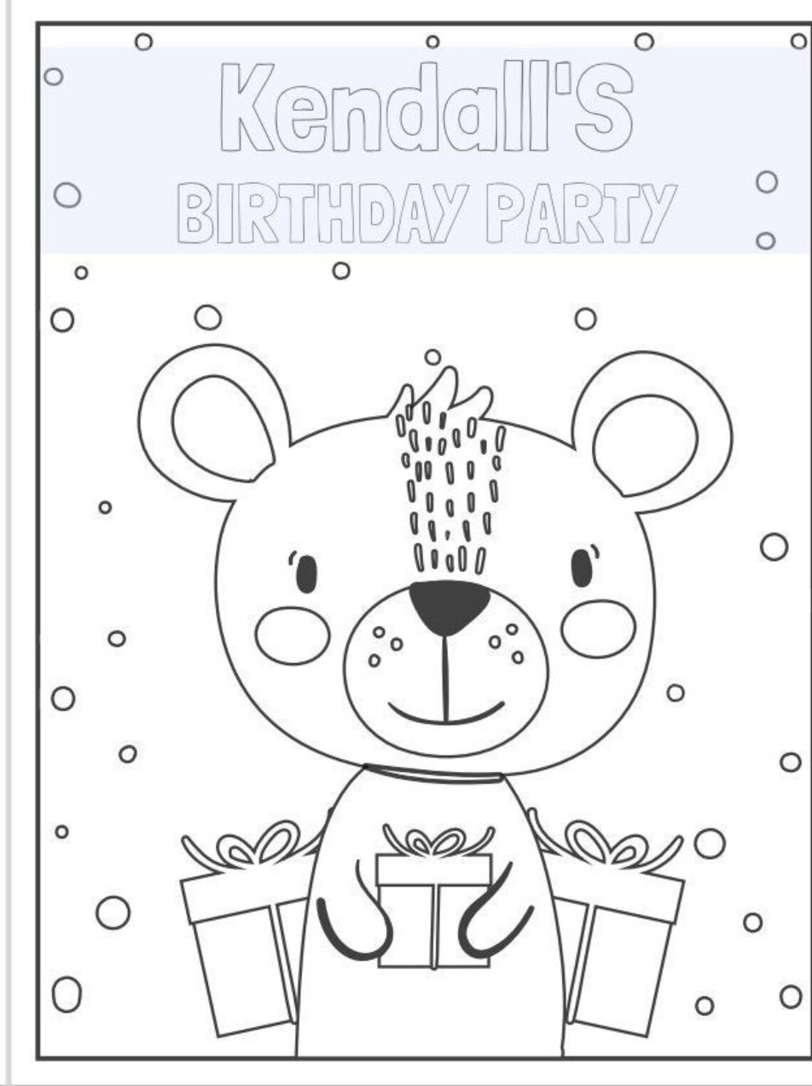 Editable Birthday Coloring Pages - Etsy