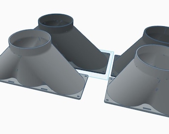 3D Printed Douple or Triple 120mm  or 140mm Fan to 5" Duct Adapter: PC Cooling Mod