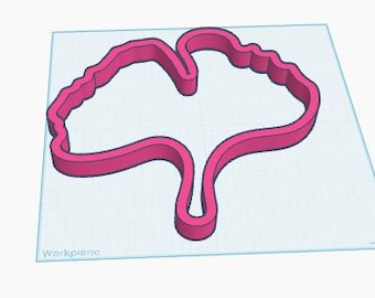 Molde cortador de arcilla con forma de hoja de ginkgo / Marco con forma de hoja botánica / Cortador de losas de cerámica impreso en 3D / Molde de cerámica de ginkgo