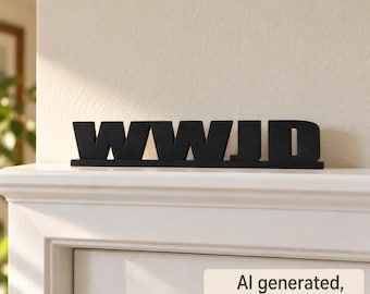 WWJD Door Trim Sign, What Would Jesus Do, Christian Shelf Sitter, 14 PLA Colors, 9.84 Inch