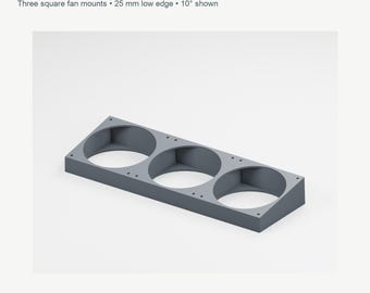 120mm Triple PC Fan Shroud, Angled Fan Bracket with 25mm Low Side, 5 Angle Options