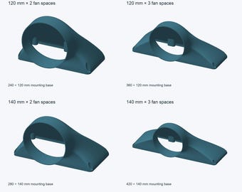 3D-Printed PC Fan Duct Adapter – Center Side Outlet (5 or 6 Inch Hose)