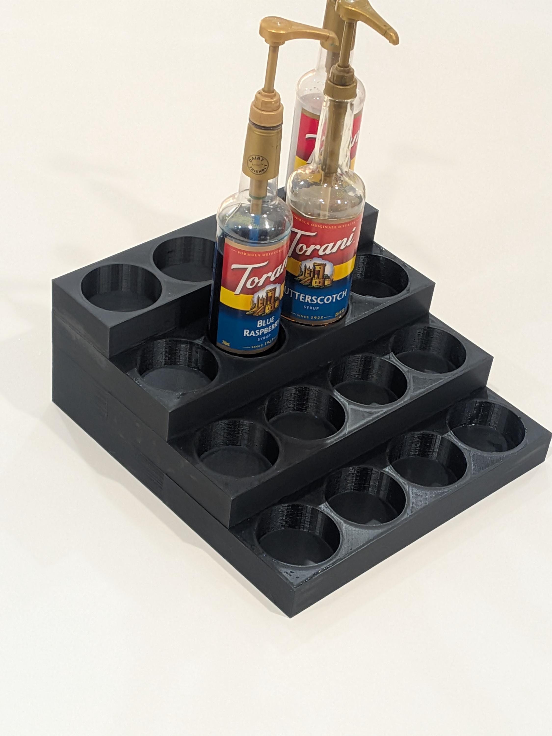 Soda Shop Syrup Rack, 25.4 Ounce rack, holds 4 or 6 or 8 bottles - Fits Torani Syrup, 25.4 Ounce
