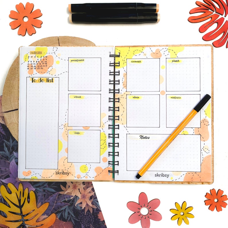 Wooden Notebook Bullet Journal Dot Grid Dotted A5 Natural | Etsy