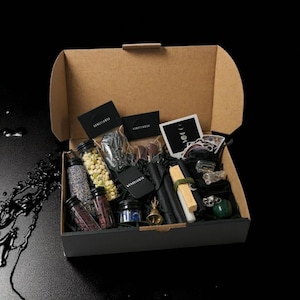 Witchcraft Kit | Gothic Witch Box for Spells, Rituals and Altars | Herb Jars Crystals Candles Stickers & More