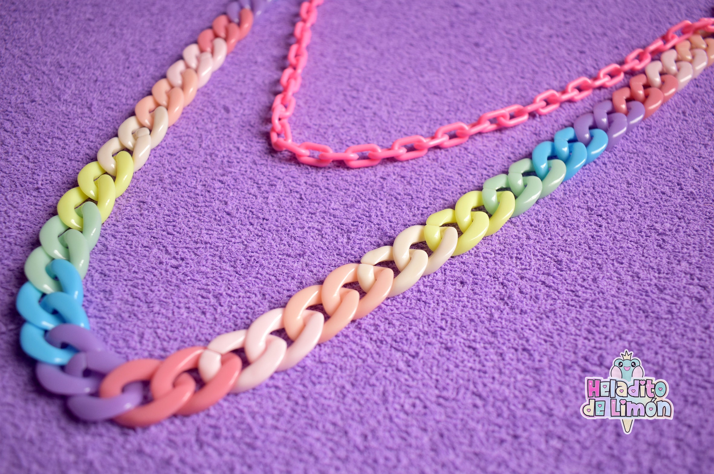 Kawaii Rainbow Belt Chain Kawaii Double Plastic Chain Fairy Etsy Ireland