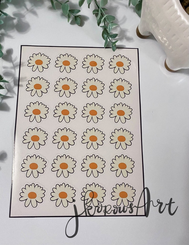 Papercraft Flower Sticker Daisy stickers Envelope seals Sticker sheet Envelope sticker Labels