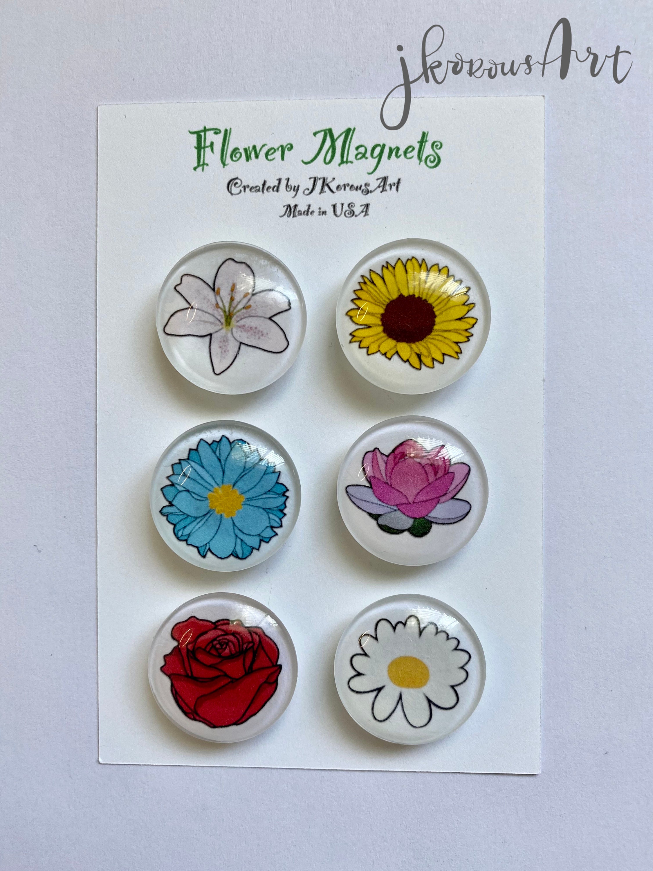 Flower fridge 1 inch round glass Cute Fridge Etsy