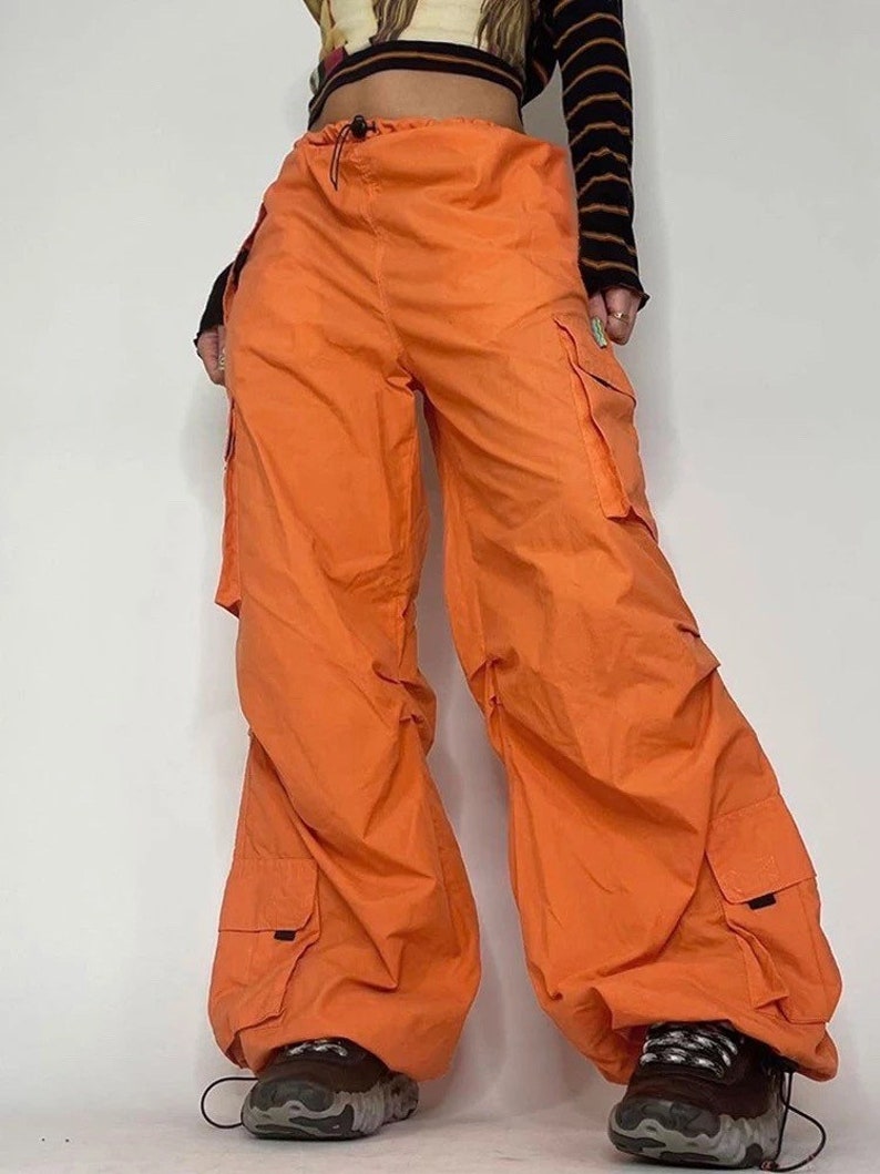 Harajuku Oversized Baggy Cargo Pants Trousers Pink Y2K Loose Etsy