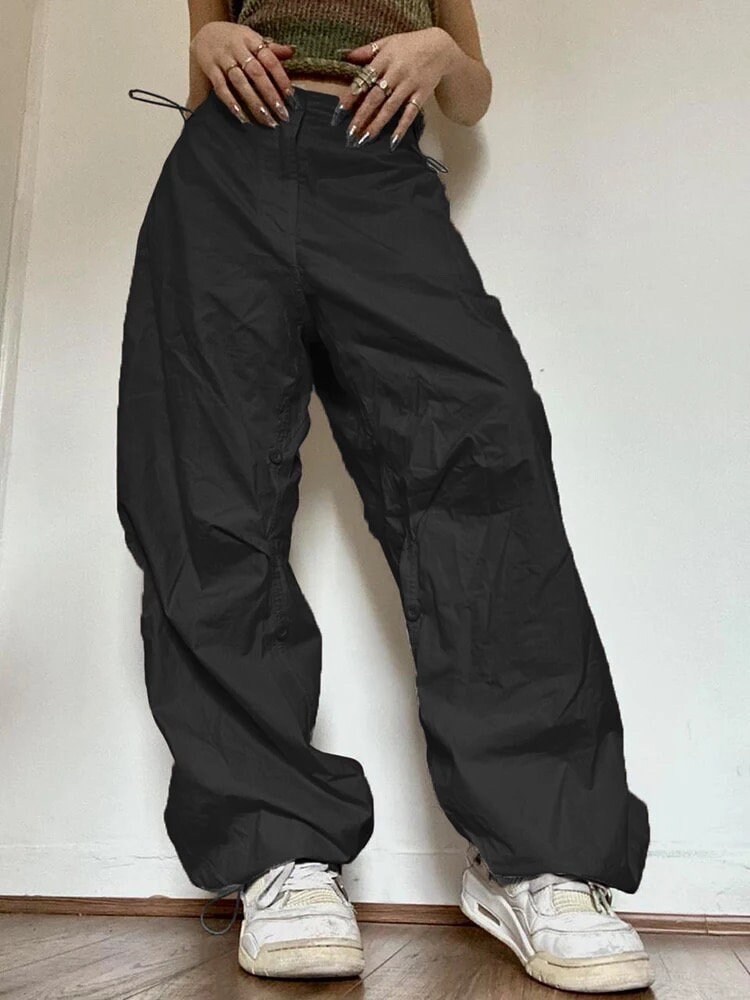 Vintage Drawstring Pants Parachute Cargo Pants Y2k Oversized Etsy Sweden