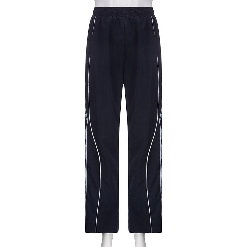 Blue Side Striped Pants Baggy Track Pants Swishy Pants 90s Etsy