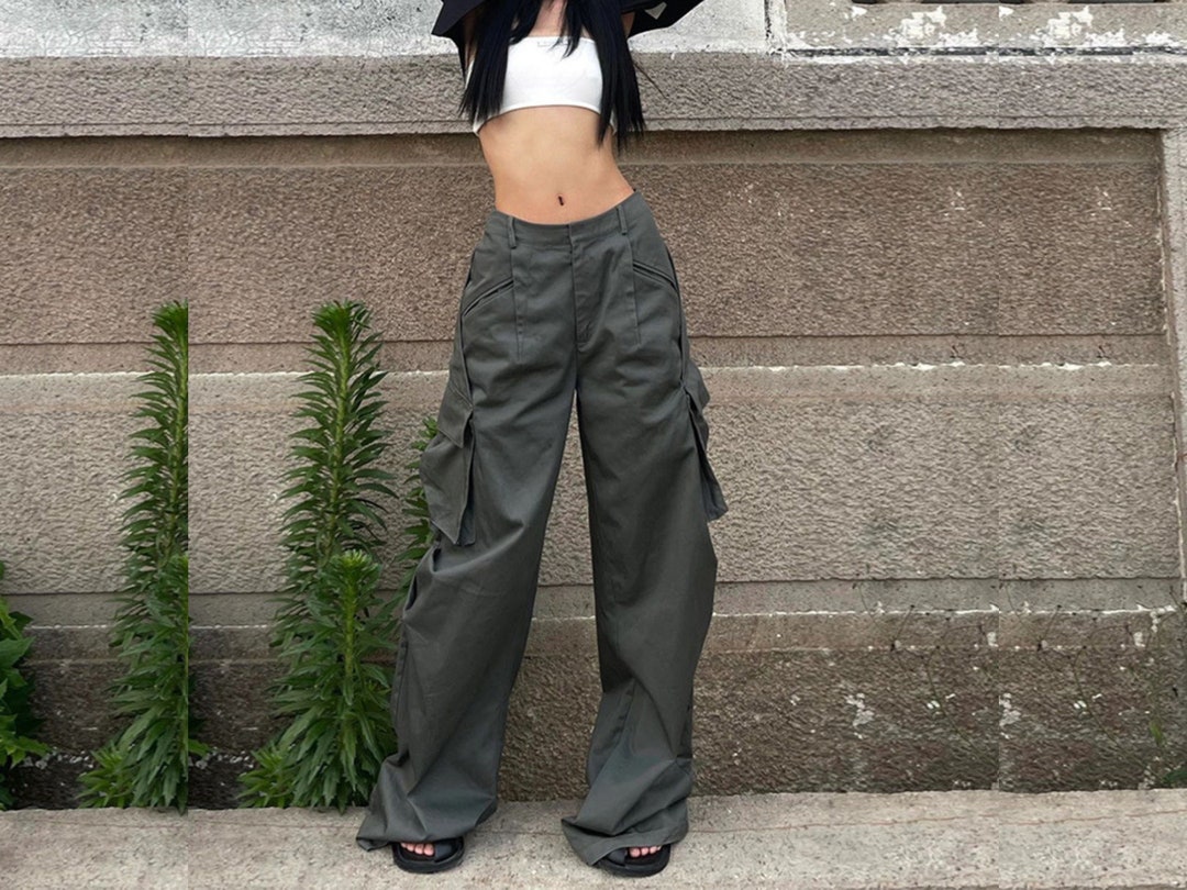 Green Cargo Pants Women/ Cargo Joggers/ Y2k Joggers/ Harajuku - Etsy