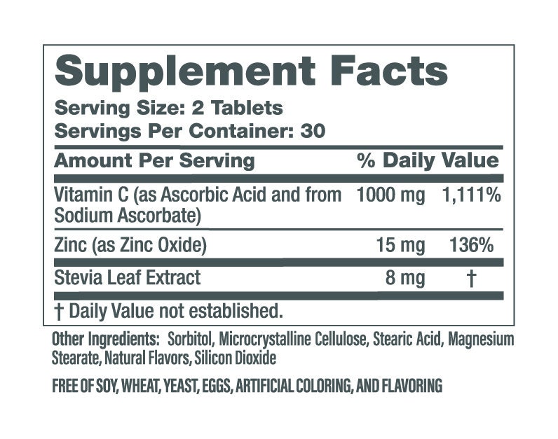 Vitamin C with Zinc Natural Ingredients Boost Immunity Etsy