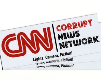 CNN News Corrupt Joke Right Wing Republican Trump - Vinyl 3M™ Bumper Sticker - **Made In USA**