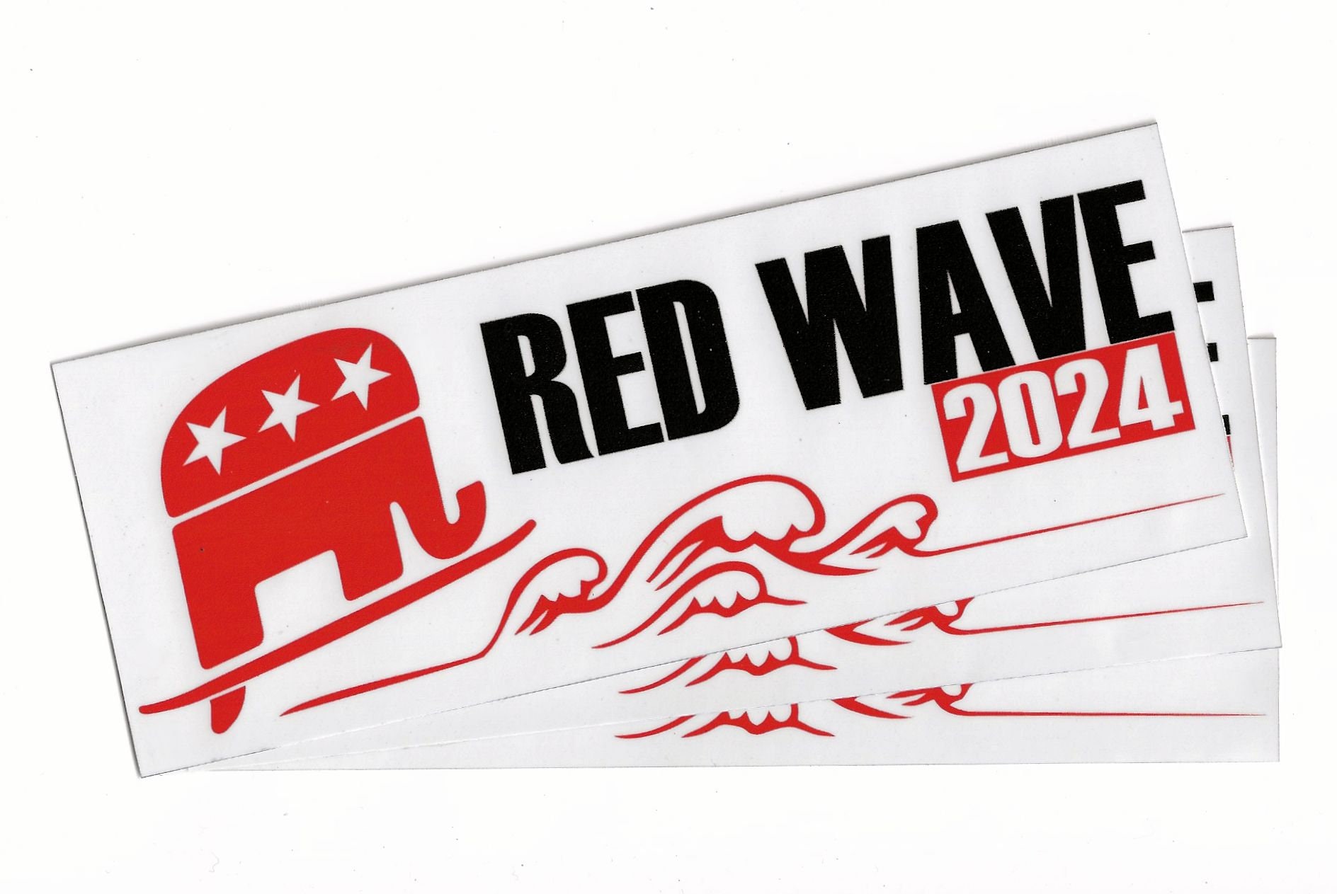 RED WAVE 2025 Vinilo 3M™ pegatina para parachoques Hecho en