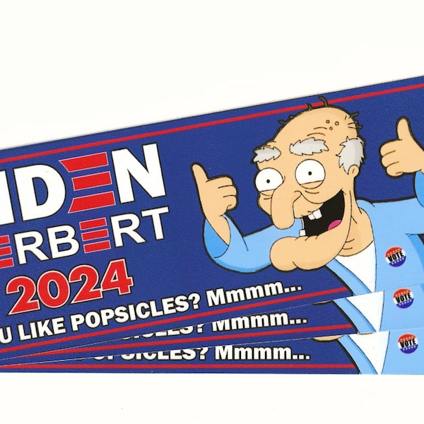 Herbert Family Guy Joe Biden 2024 Decal - Vinyl 3M™ Bumper Sticker - **Made In USA**