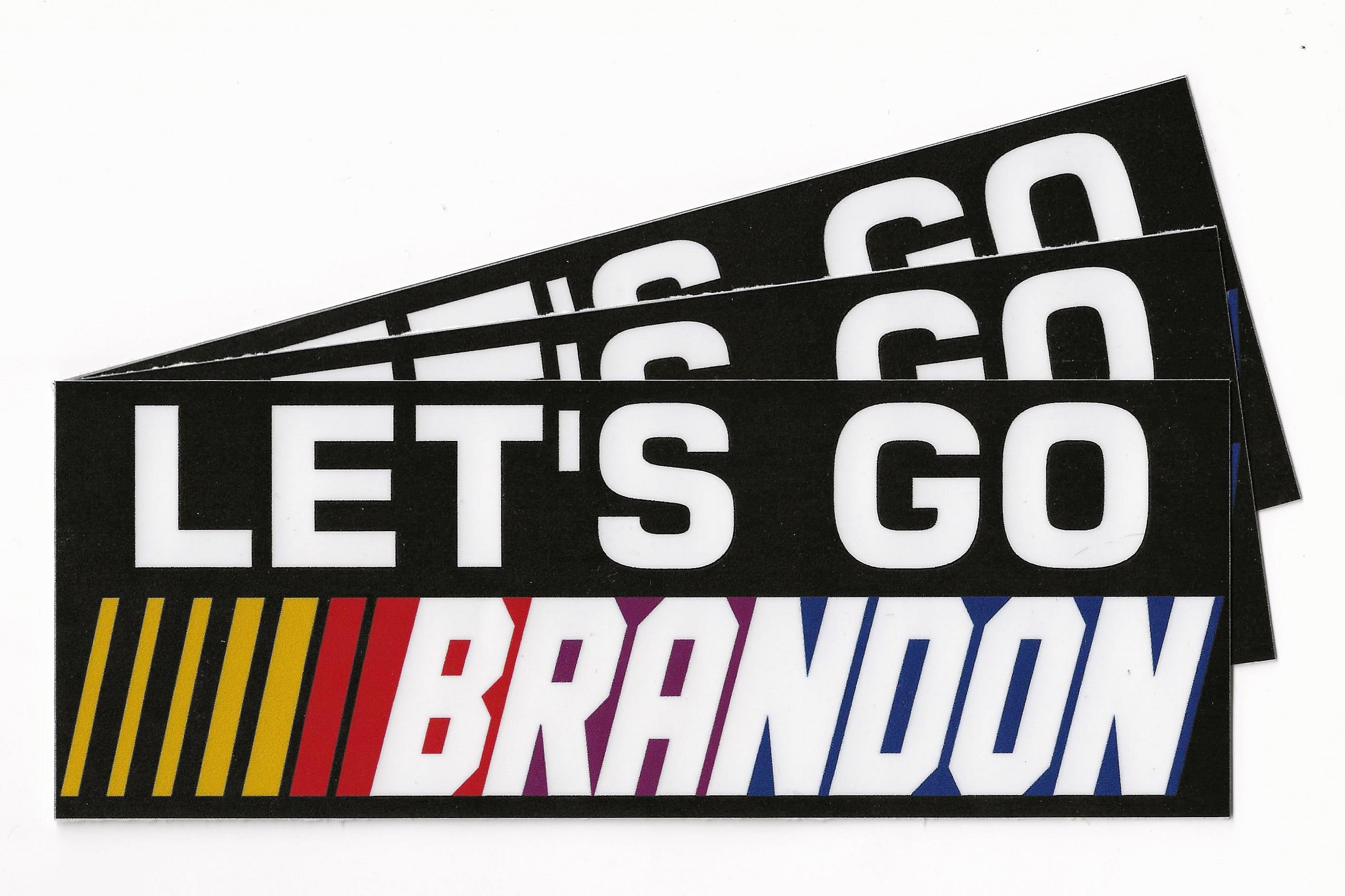 WSQ Donald Trump Lets Go Brandon Vinyl Bumper Sticker Decal - 5 Inches -  Lets Go Brandon Sticker for Car Truck SUV Van Window Bumper Wall Laptop