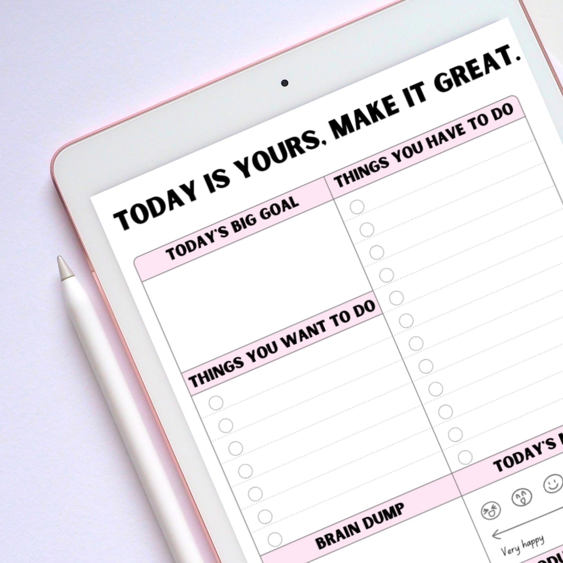 Motivational Daily Planner Printable Digital PDF to Do - Etsy India