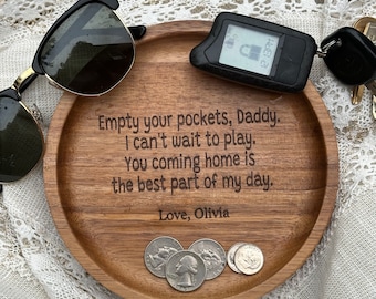 Daddy empty your pockets tray perfect gift for fathersday available with wording for I/we