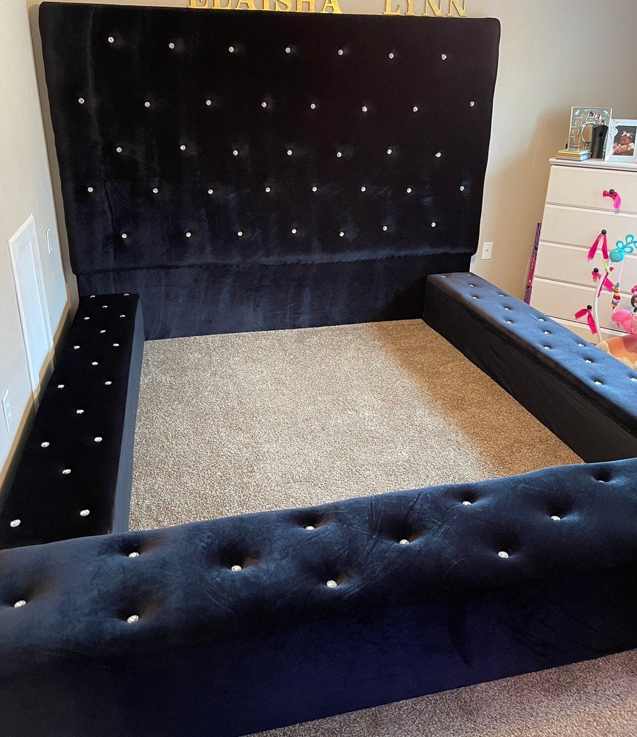 Diamond tufted bed frame Etsy