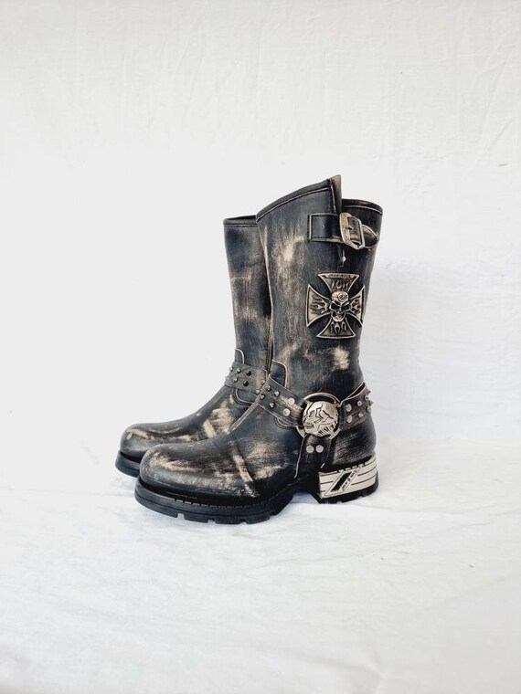 Black Brown Leather Western Cowboy Rare Discontinued Vintage New  