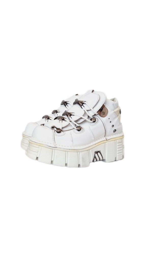 EU 39 UK White New Rock Tower Ankle Boots Kawaii Pastel Goth