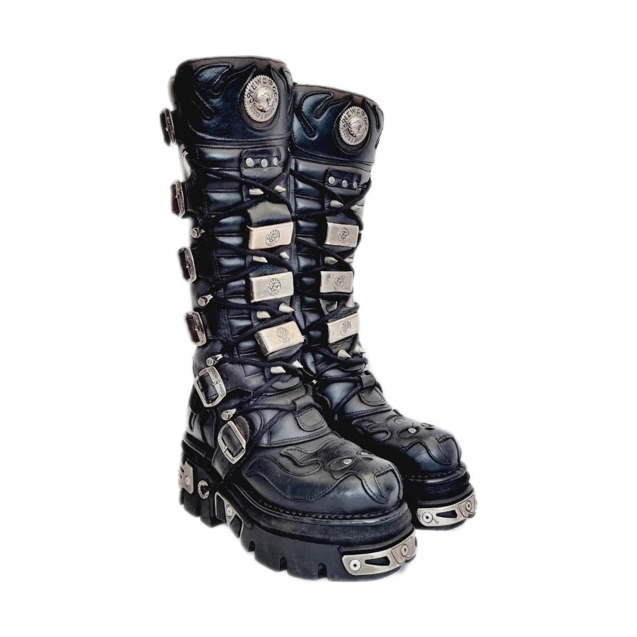 EU 41 / UK 7.5 Rare Vintage Knee High Spiked Demon Devil New Rock Boots