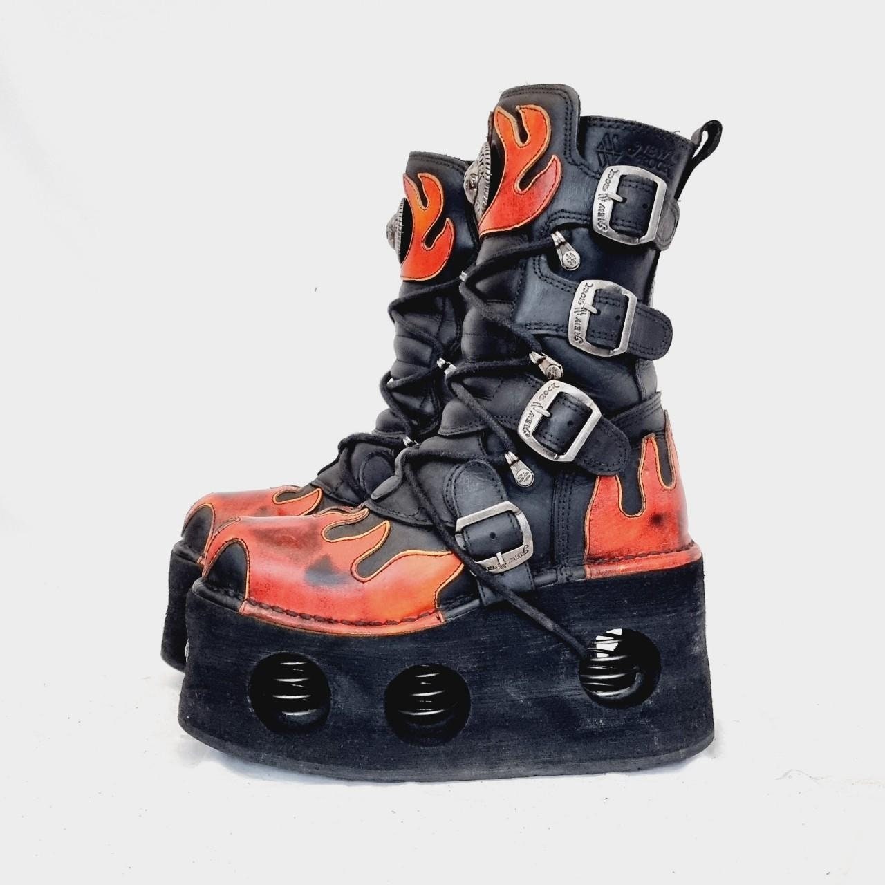 予約販売 EU platformy Czarno-czerwone - Boots Rock New 4 UK / 37 トップス