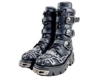 EU 42 Discontinued Vintage New Rock Reactor Boots - Furry